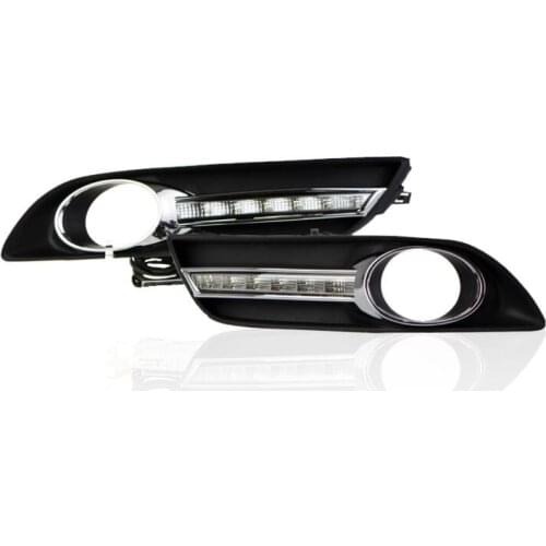 Osmrk led drl daytime running light for Nissan Sylphy with Dynamic moving yellow turn signal and blue night running light