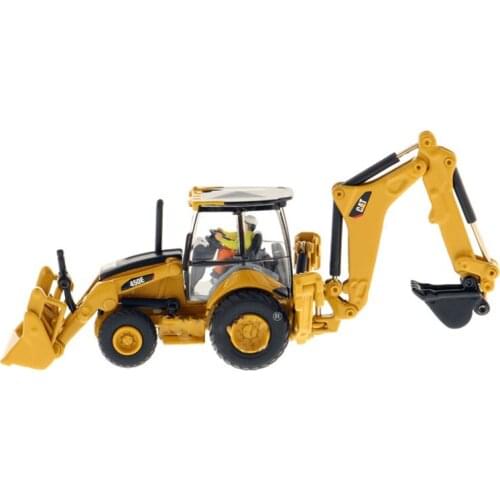 Diecast 1:87 CAT 450E Loader Backhoe Engineering Alloy Model Decoration Souvenir Ornaments Display Vehicle Toy