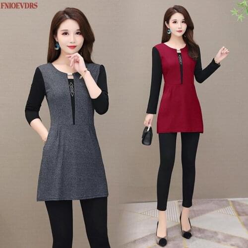 Tshirt Women Plus Size Long Sleeve Tops Tunic Tees Casual Women Long T Shirt