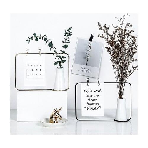 Ins Nordic Wrought Iron Picture Frame Set Table Creative Personality Home Living Room Flower Vase