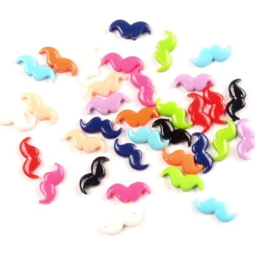 LF 50Pcs Resin Mixed Moustache Decoration Crafts Flatback Cabochon Embellishments For Scrapbooking Kawaii Cute Diy Accessories