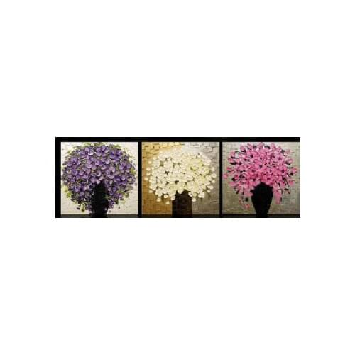 Hand painted oil painting Amazing Flowers-Modem canvas wall art set Ready to Hang