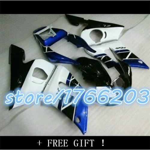 Blue white black Fairing kit for YZFR6 98 99 00 01 02 YZF R6 1998 2002 YZF600 Fairings SetBBF