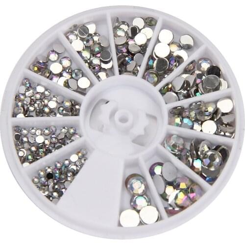 Round 3D Acrylic Nail Art Gems Crystal Rhinestones DIY Decoration Wheel Glue Acrylic For Nail decoration Beauty Nail Dry