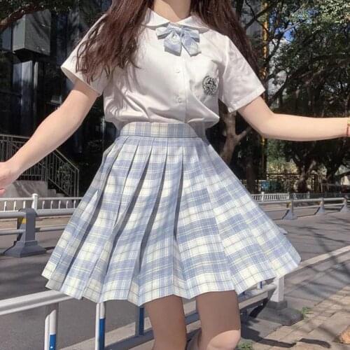 Plaid Summer Women Skirt College Style with Skirt Belt Colorful Women School Uniform Skirts for School Cute Sweet Girls