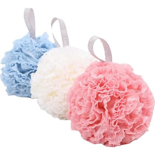 Bath Loofah Pouf Ball Sponges 18cm In Diameter Body Scrubber Soft PE Random Color Shower Mesh Balls