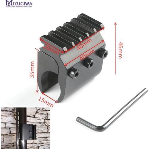 MIZUGIWA Single Tube / Double Tube Rifle Picatinny Rail Adaptor for 20mm Picatinny Rail Mount Base Bipod Flashlight Holder Laser