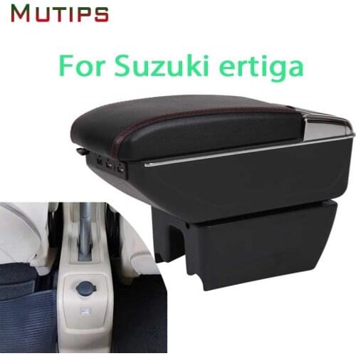 Mutips armrest box for Suzuki ertiga styling leather arm rest rotatable storage box accessories decoration automobile interior