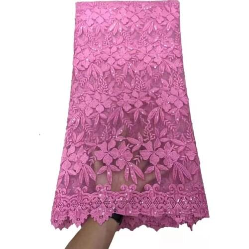Fashion African Lace Fabric 2021 High Quality Nigerian Tulle Lace For Dress Latest French Net Lace With Sequins Senegal Lace 5Y