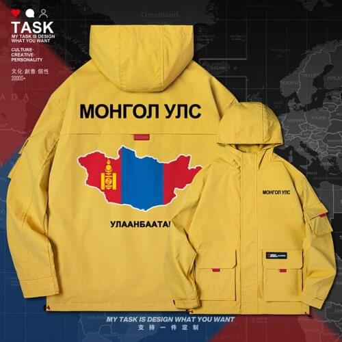 Mongolia Mongol Mongolian MNG men jacket hooded map nation flag trench coat men mens clothing fashion mens top autumn clothes