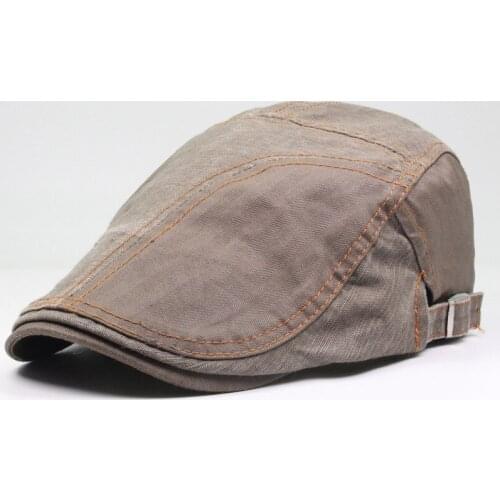 Men Beret Cap Newsboy Hat Breathable Flat Ivy Cap Summer Spring Golf Driving Cotton Accessory