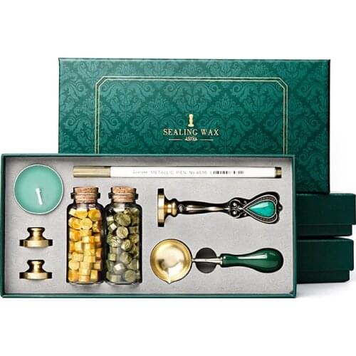 Retro Wax Seal Set Stamp Replace Copper Head Wedding Packaging Gifts Wax Stamp Set Wax Seal DIY Sealing Wax Decoration Craft Kit