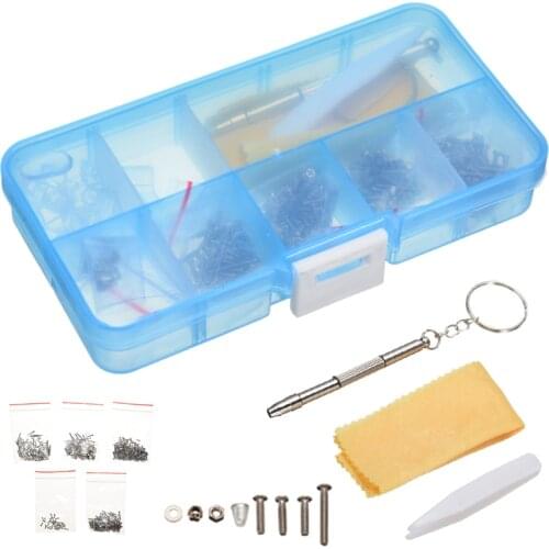 Tiny Screws Set Sunglass Spectacles Nut Kit Eyeglasses Silicone Nose Pad Micro Screwdriver Repair Tool Tiny With Tweezer