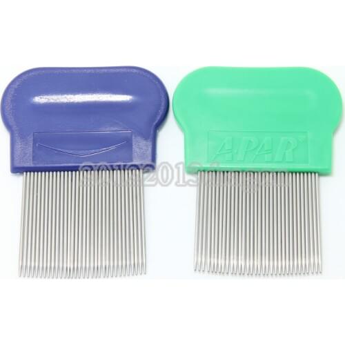Pack of 2 PiecesTerminator Lice Comb Kids Hair Rid Headlice stainless steel Metal Teeth Net Flea comb nit brush