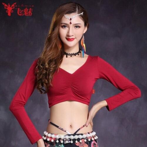 New Belly Dance Top clothes with long sleeved modal Dance Costume clothes top