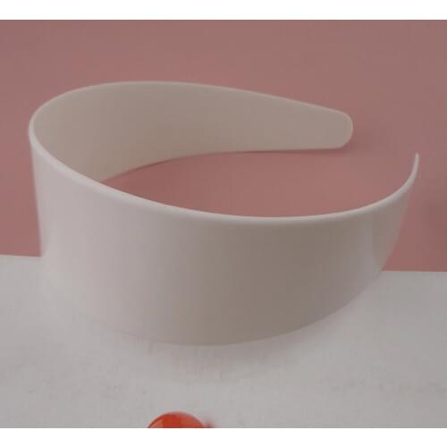 10PCS 4.8cm 1.85inches White Plain Plastic wide Headbands for womens no teeth big hair hoops as DIY accessories raw hairbands