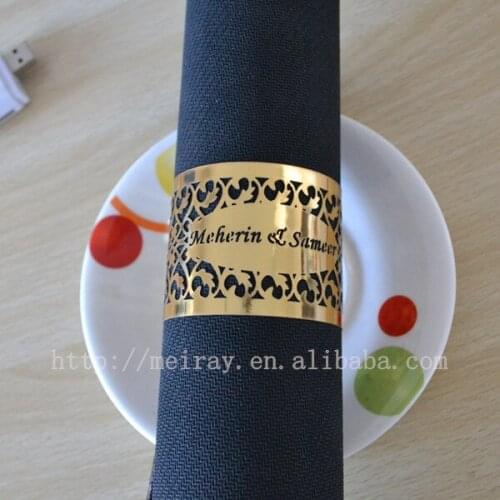 Wholesale laser cut paper napkin rings, wedding rings paper,party napkin rings metallic in stock