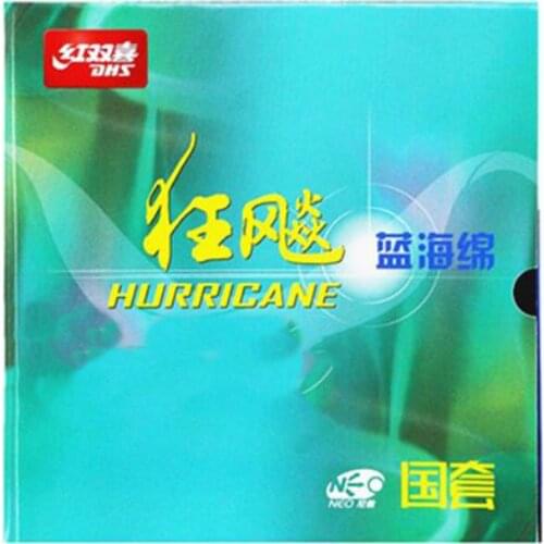 Original Dhs Table Tennis Rubber Inorganic National Team Ma Long Used Neo Hurricane 3 Blue Sponge