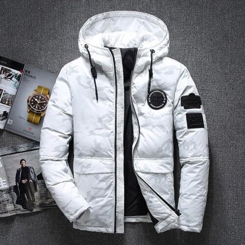 Winter Parkas Jacket Men Windbreaker Down Coat White Duck Down Parkas Snow Down Parkas Hooded Thick Warm Jackets Overcoat Men