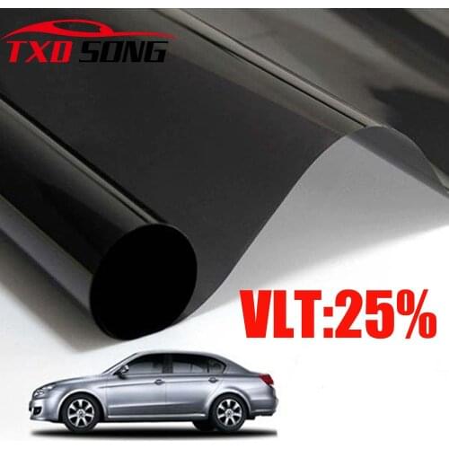 50X300CM/LOT Premium Car Side Window Black Tint Film Glass VLT 25% for House window solar protection film Car window film