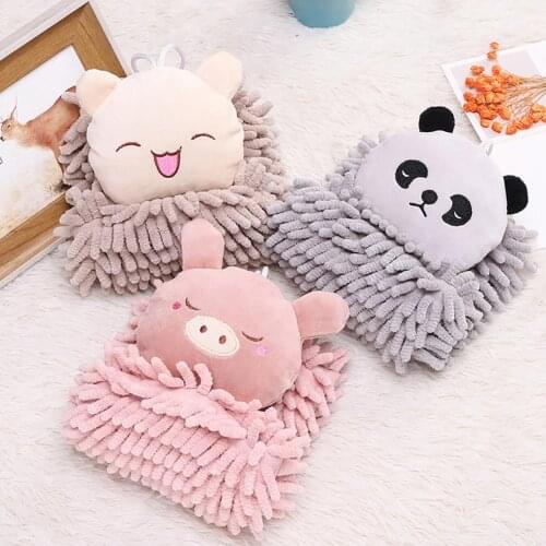 Hand Towels Quick Drying Double Side Coral Fleece Soft High Quality Double Side Cute Cartoon Water Absorption Hanging Bath Towel