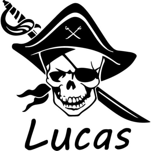 Custom Name Wall Decals Cartoon Character Pirates Vinyl Wall Sticker Nursery Kids Bedroom Baby Room Home Decor Art Mural Z755