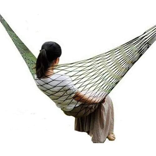 Portable Garden Hammock Nylon Hanging Bed Mesh Net Swing Sleeping Bed Outdoor Travel Camping Hammocks