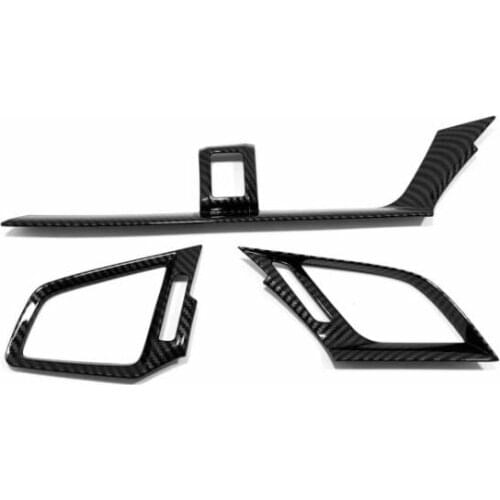 Right Hand Drive RHD For Honda Civic 10th Sedan Coupe 2016-2019 Carbon Fiber Style Interior Dashboard Air Vent Outlet Cover Trim