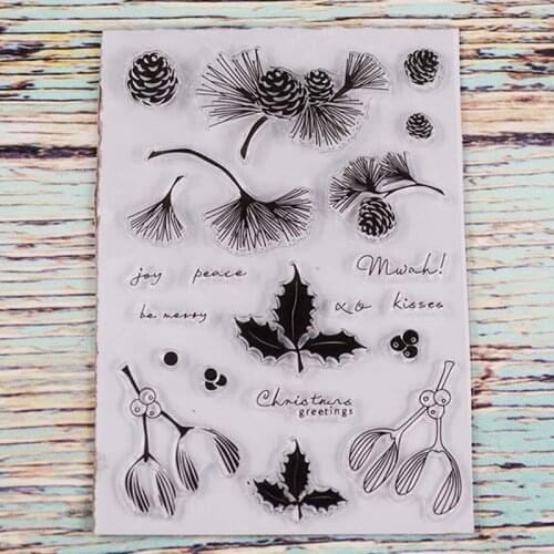 Christmas greeting transparent clear stamp for DIY Scrapbooking/Card Making/Kids Christmas Fun Decoration Supplies