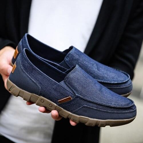 PUPUDA Fashion Canvas Shoes Male Comfortable Casual Shoes Men Loafers Plus Size 48 Running Sneakers Men Slip On Driving Shoes