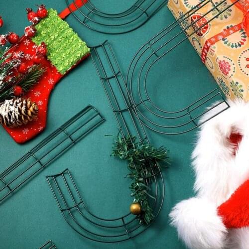Green Color Excellent Cane Shaped Wreath Frames Durable Craft Wreath Frame Multi-function for Living Room