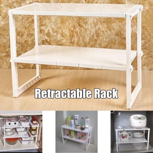Adjustable Storage Rack Organizer Shelf PP Storage Rack Desktop Sundries Finishing Rack For Home kitchen Bathroom Spice Bottle