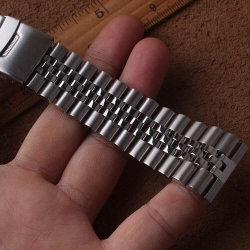 Watchbands safety Stainless Steel Watch Bracelet Strap 20mm 22mm 24mm Women Men Silver Solid Metal Watch Band Strap Accessories