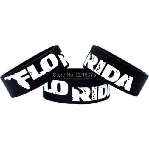 300pcs One Inch Flo Rida wristband silicone bracelets free shipping by DHL express
