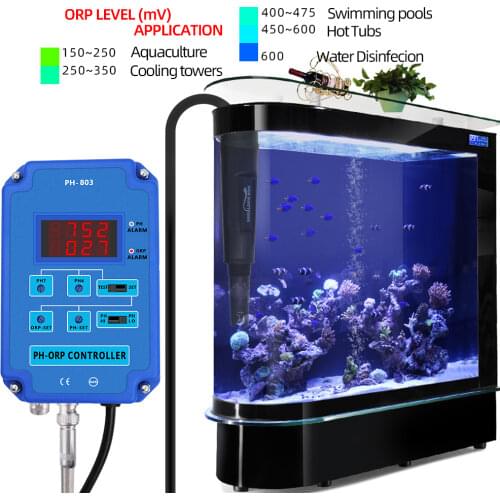 2 in 1 PH&ORP Tester Monitor pH Meter Water Quality Output Power Relay Control Electrode Probe BNC for Aquarium Hydroponics 21