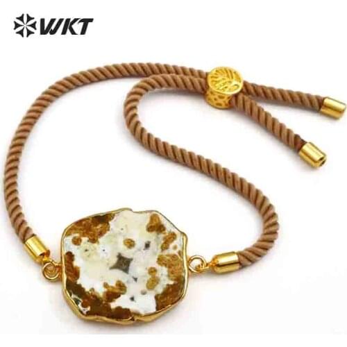 WT-B400 WKT Wholesale Unique Design Natural Nylon Ocean Bracelet Irregular Shape For Lady Decorate Generous Bracelet