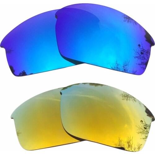 Ice Blue & 24K Gold Mirrored Polarized Replacement Lenses for Bottle Rocket Frame 100% UVA & UVB