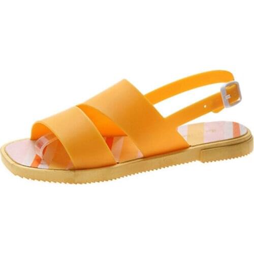 Women New Brand Sandals Home Non-slip 2021 Lady Flat Slippers Plastic Female Girls Cool Garden Shoes Cool Water Beach Mule Cheap