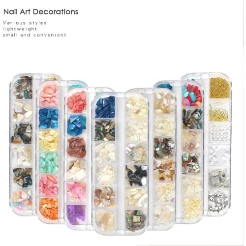 1 Box Abalone Shell Fragments For Nail Art Decoration DIY Manicure，Natural Sea Shell Used with Nail Polish Acrylic UV Gel