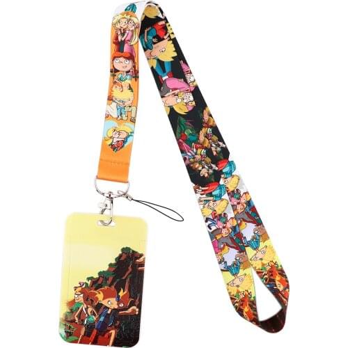 1pcs ZF3227 Cartoon Lanyard Card ID Holder Car KeyChain ID Card Pass Gym Mobile Phone Badge Kids Key Ring Holder Jewelry
