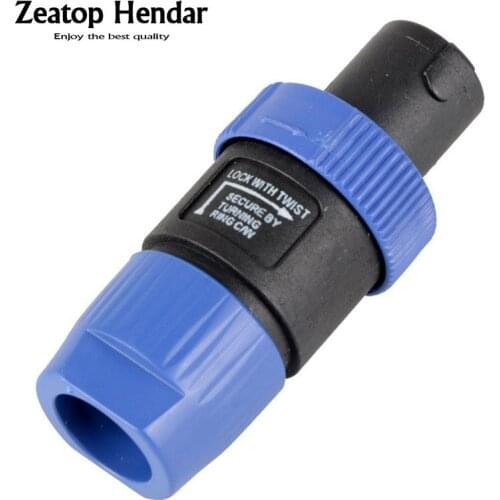 10 PCS Speakon NL4FC Blue 4 Pin Male Plug Compatible Audio Cable Connector
