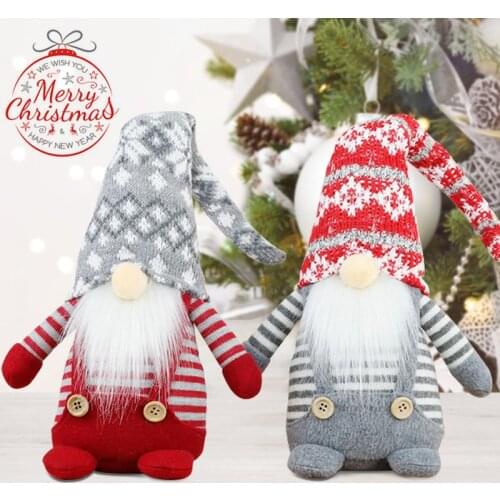 2/1Pcs Knitted Gnome Dolls 16.5 Inch Swedish Tomte Christmas Decoration Scandinavian Knome Home Decor Navidad Xmas Gnomes Gift