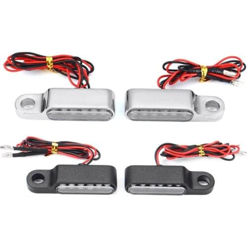 2PCS Amber Motorcycle Handlebar Brake Clutch Lever Mount LED Turn Signal Indicators Light Blinker Lamp Universal