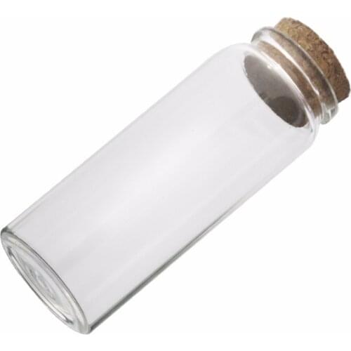 20pcs 150ml 47mm Clear Glass Multi Purpose Bottles Empty With Cork Lid Jar