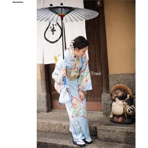 2021 japanese traditional floral print long kimono japan femmes stage costume cosplay cotume asian clothings sexy geisha yukata