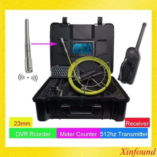 23mm Pipe Drain Sewer Inspection Camera System 512Hz Transmitter Camera Video Snake Pipe Locator DVR Recorder Camera Hard Cable