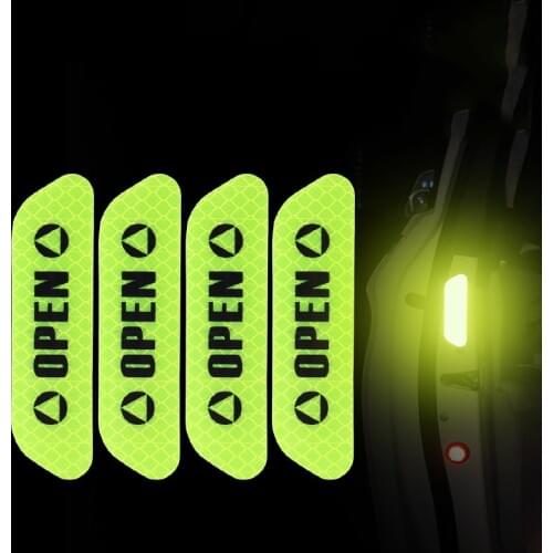 TPTOB 4 pcs door safety anti-collision warning reflective stickers OPEN sticker reflective waterproof car decorative tape