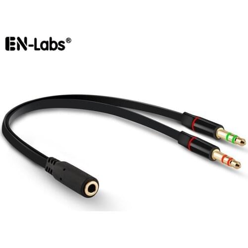 3.5mm TRRS Adapter 2 Male 1 Female mini 3.5mm Jack 4 pin Splitter Stereo Audio Microphone Flat Cable Socket to 2 3pin Connector