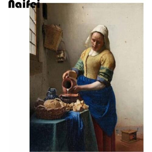 Diamond Painting Full Square/Round Girl Icon Cross Stitch Embroidery Kit Patterns Rhinestones 5d Diy Diamond Painting Milkmaid