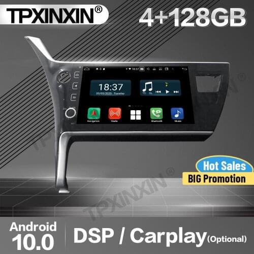 128G Carplay Car Radio 2 Din Stereo Receiver Android For Toyota Corolla 2016 2017 2018 Left DSP GPS Navi Player Audio Head Unit